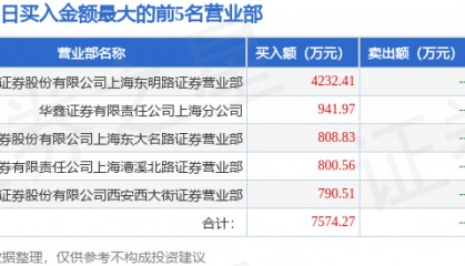1月2日文峰股份（601010）龙虎榜数据