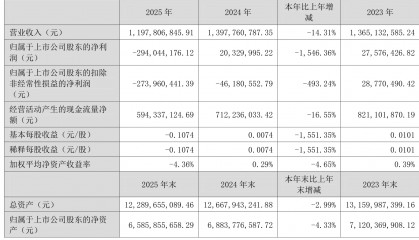 华联股份：2025年实现营业总收入11.98亿元