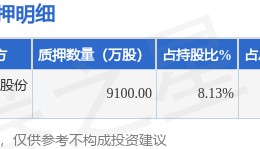 东方盛虹（000301）股东盛虹石化集团有限公司质押9100万股，占总股本1.38%