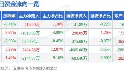 股票行情快报：鼎龙股份（300054）12月25日主力资金净买入210.20万元