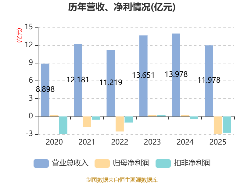 华联股份：2025年实现营业总收入11.98亿元